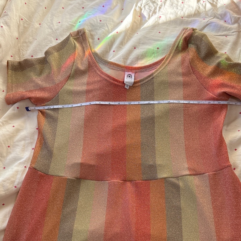 Altar Houseline Sparkly Striped Midi Dress - Picture 5 of 6